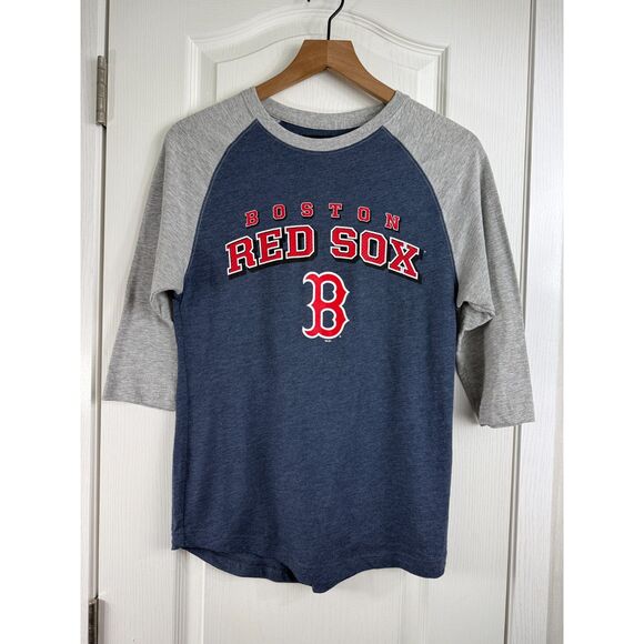 MLB Boston Red Sox 3/4 Sleeve Baseball T Shirt Adult Size S Small - Picture 1 of 10